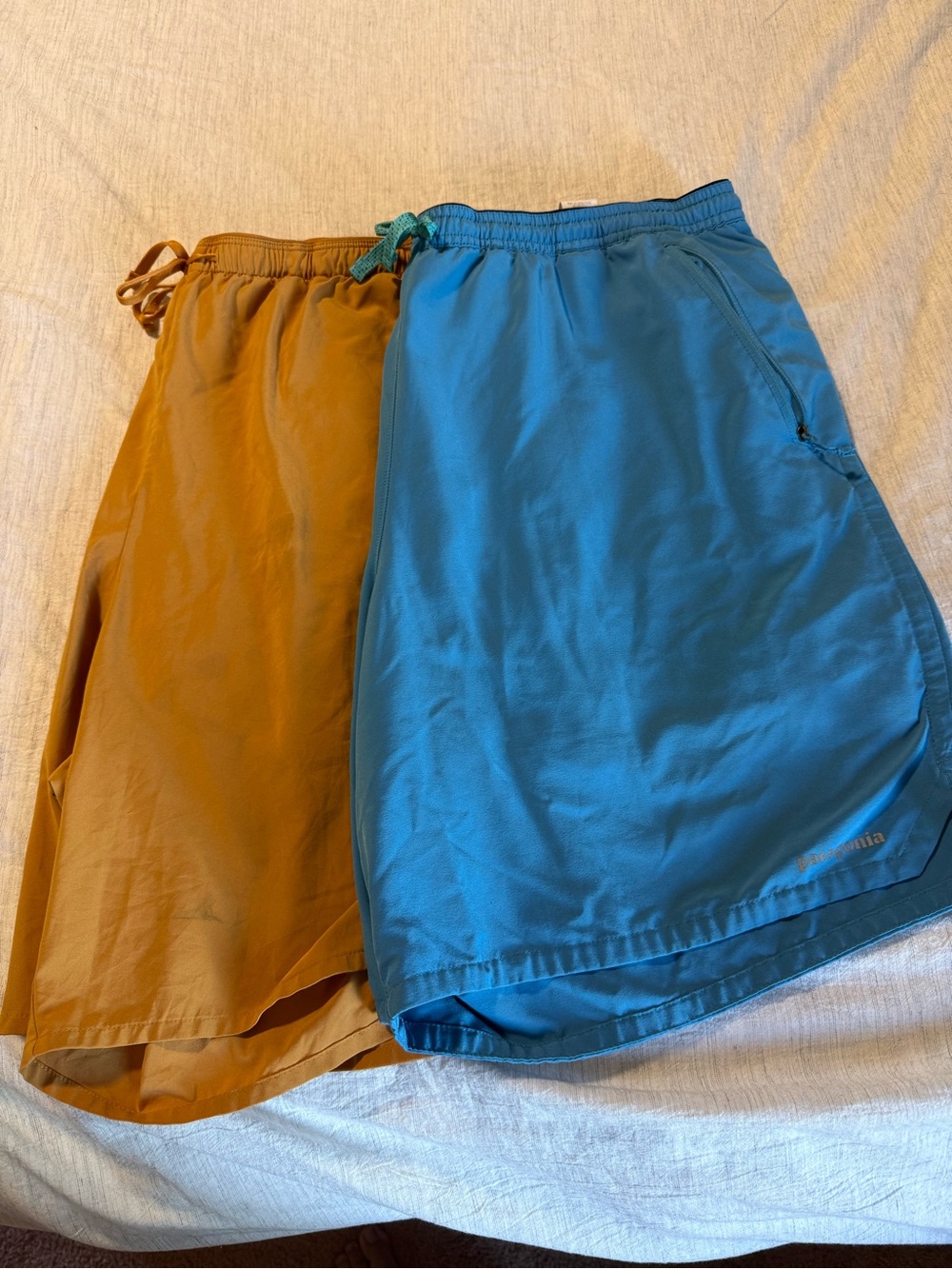 Patagonia Men’s Blue and Golden Multi Trails Lined Shorts